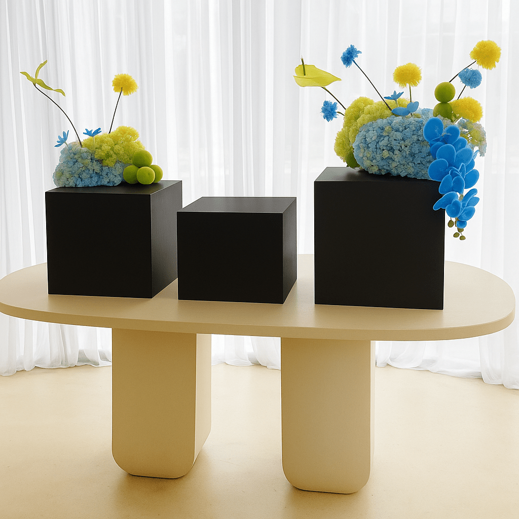 Black Acrylic Risers 3 Piece Set, buffet and catering
