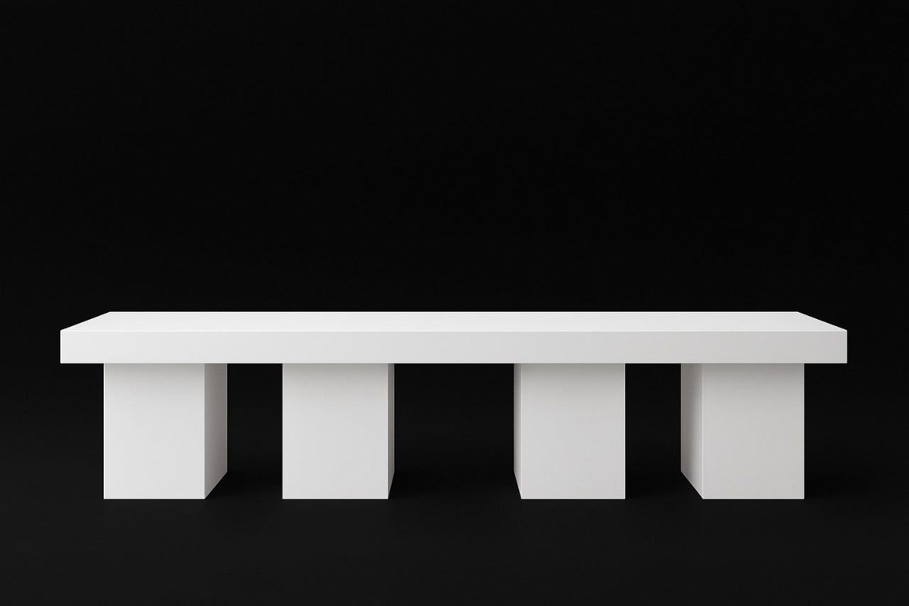 Modular Acrylic Table Set – 3 Piece White Edition - Plinths New York