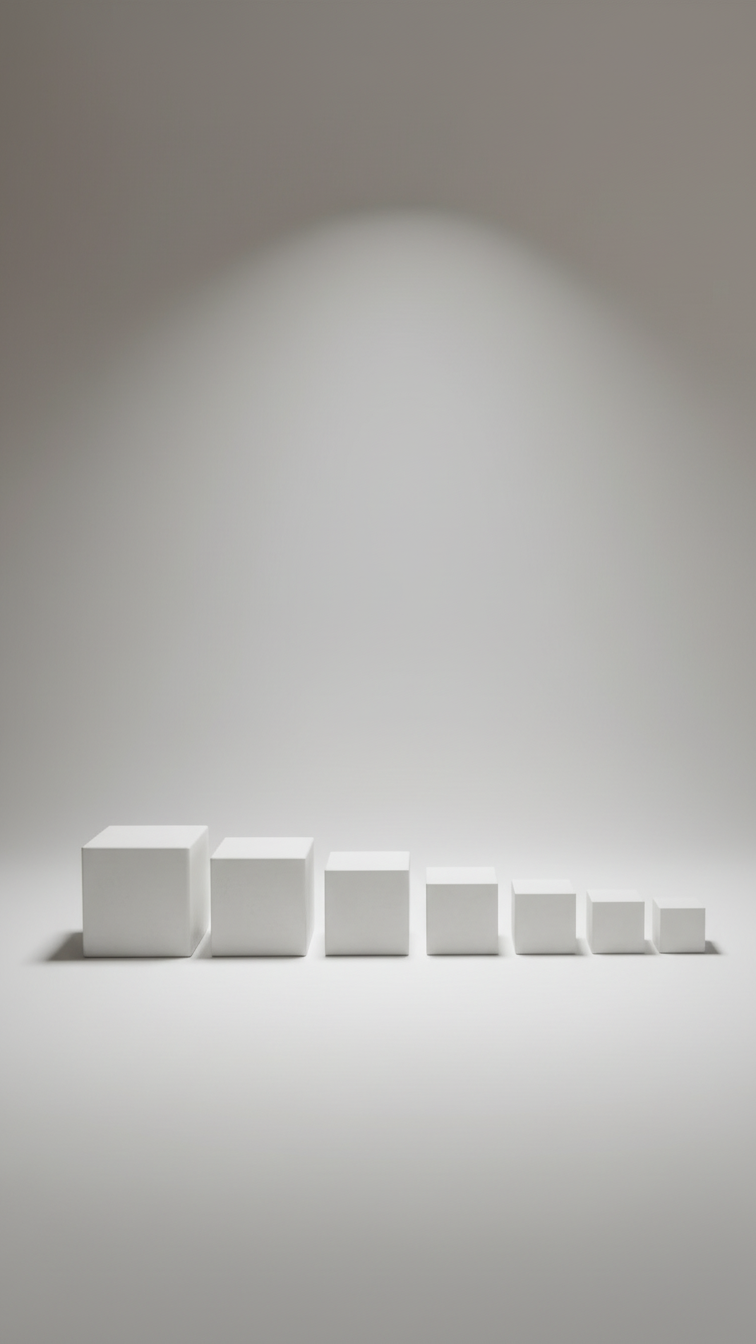 Cascade Collection — Large-Format 7-Piece Tiered Acrylic Display Risers — front view — Plinths New York
