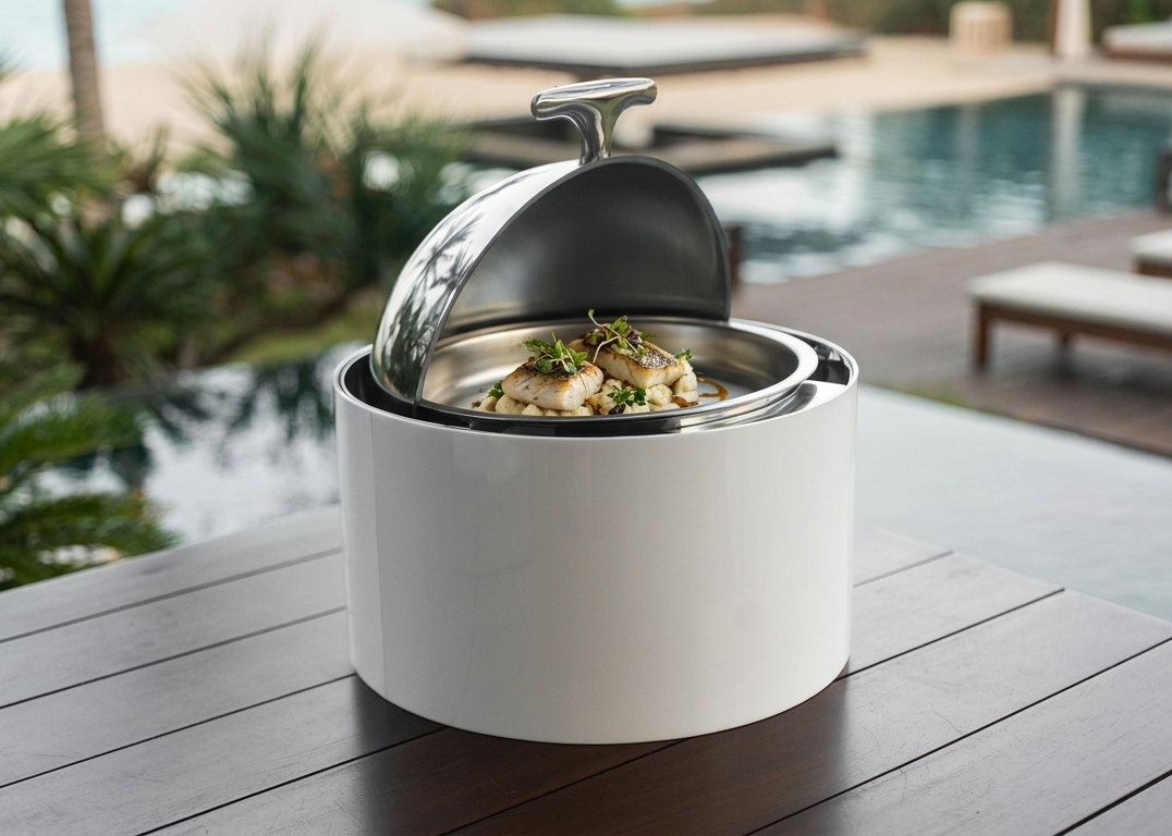 Round Chafing Dish Guards | Large-Format Acrylic Splash Shields, 2-Set