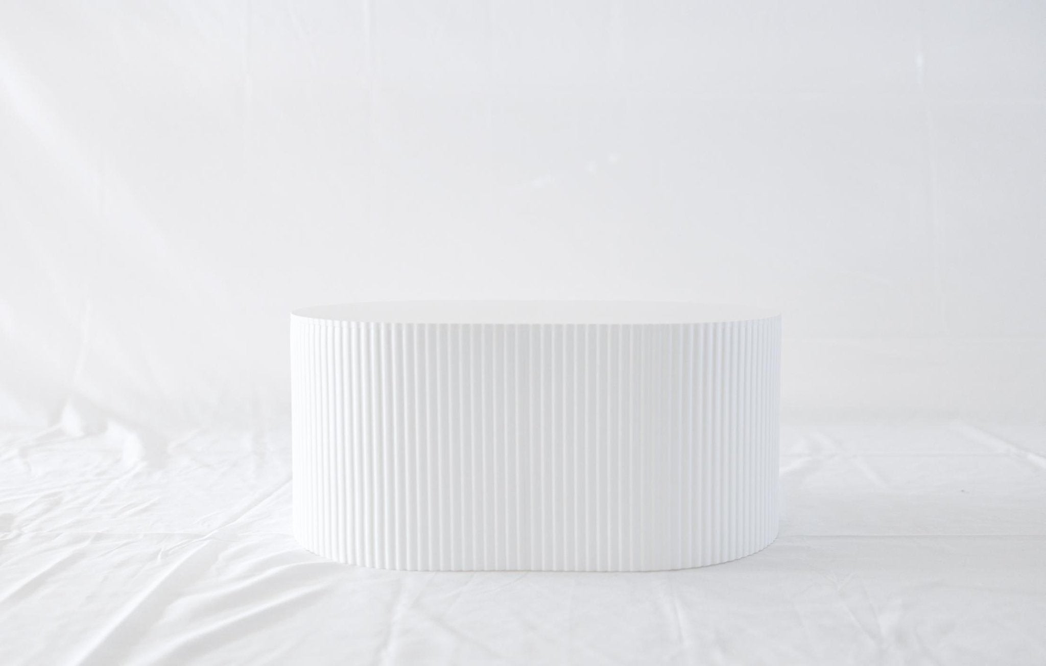 White Ribbed Duo Risers - Plinths New York