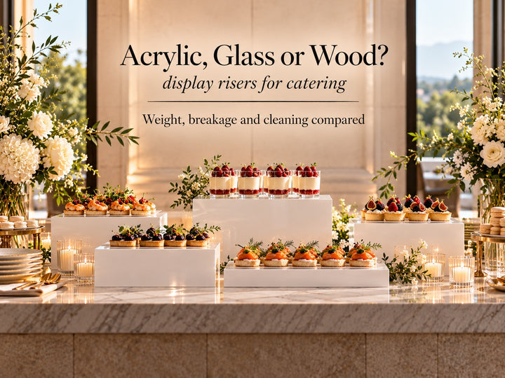 Acrylic vs Glass vs Wood Display Risers: Which Is Best for Catering?
