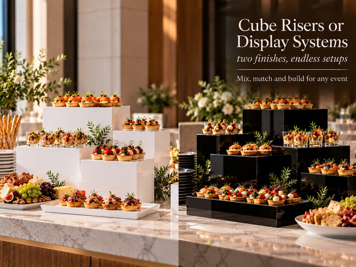 Cheap Cube Risers vs Professional Display Systems: What Caterers Actually Need