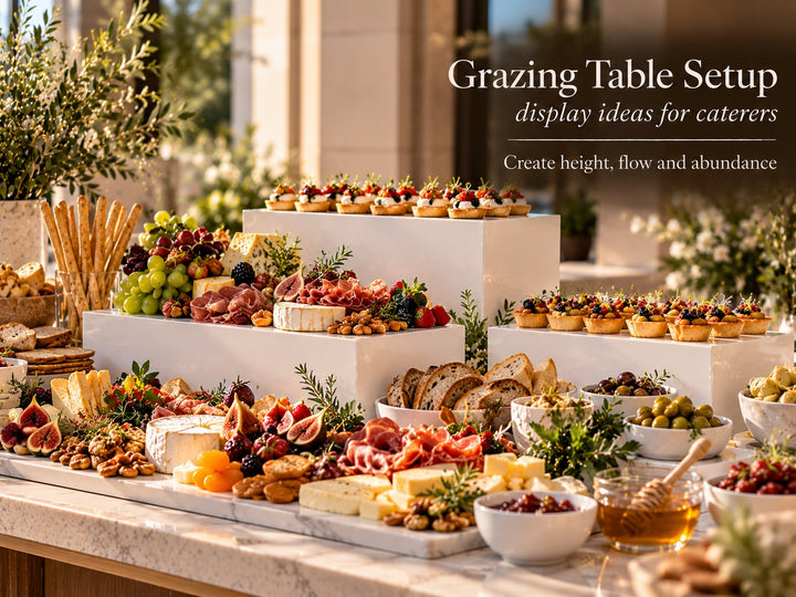 Grazing Table Setup Tips Using Acrylic Risers and Buffet Stands