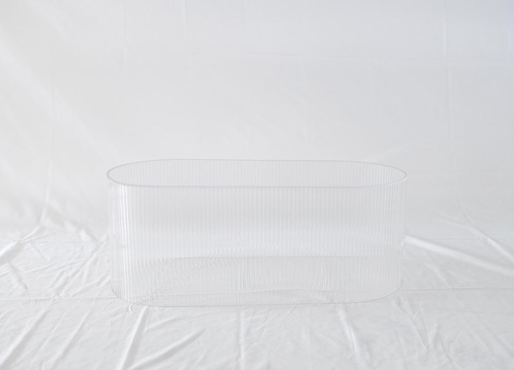 Textured Clear Acrylic Risers | Ribbed Duo 2-Piece | Plinths New York