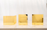Gold Display Risers | Mirrored Acrylic 3-Piece Set | Plinths New York