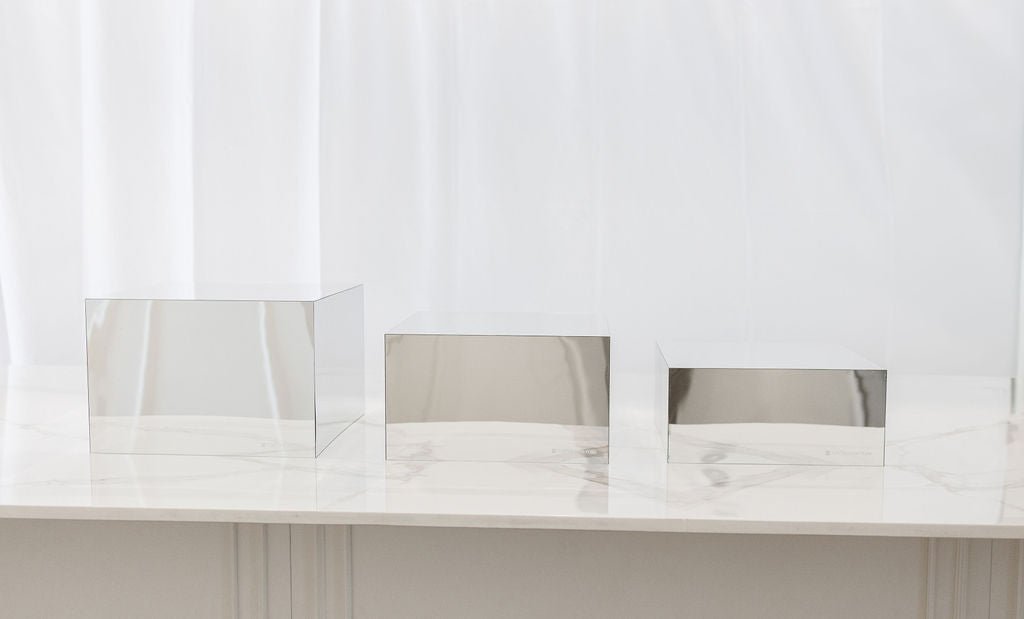 Luxe Silver Mirrored Trio Set - 3 Piece Set - Plinths New York