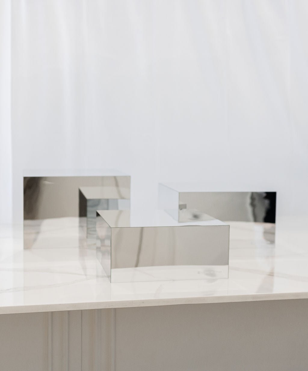 Luxe Silver Mirrored Trio Set - 3 Piece Set - Plinths New York