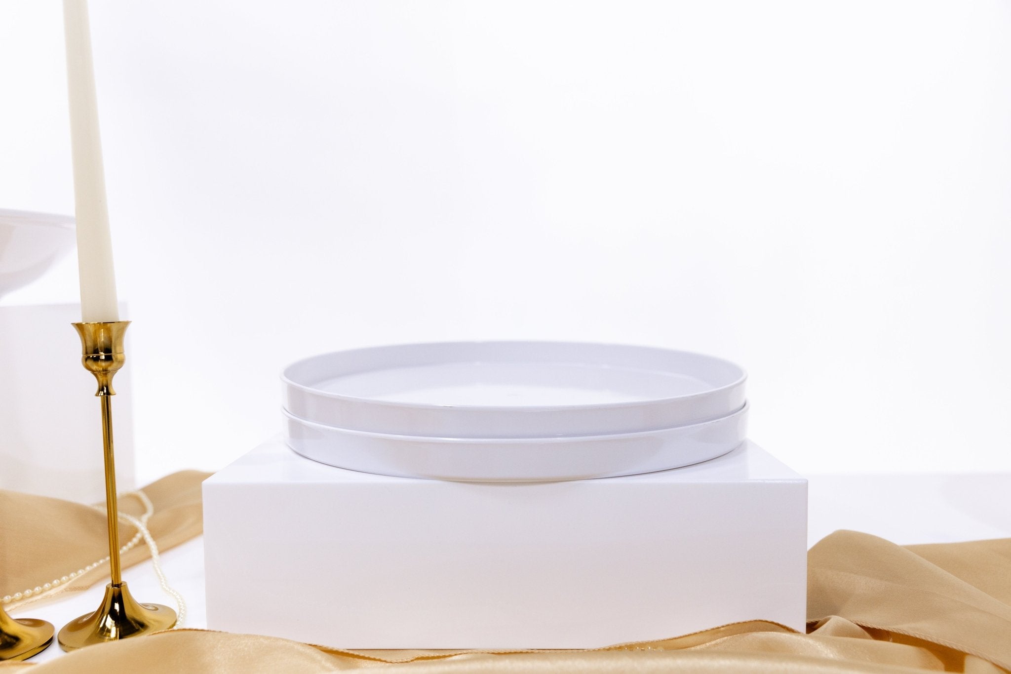 White Rounded Platters - Plinths New York